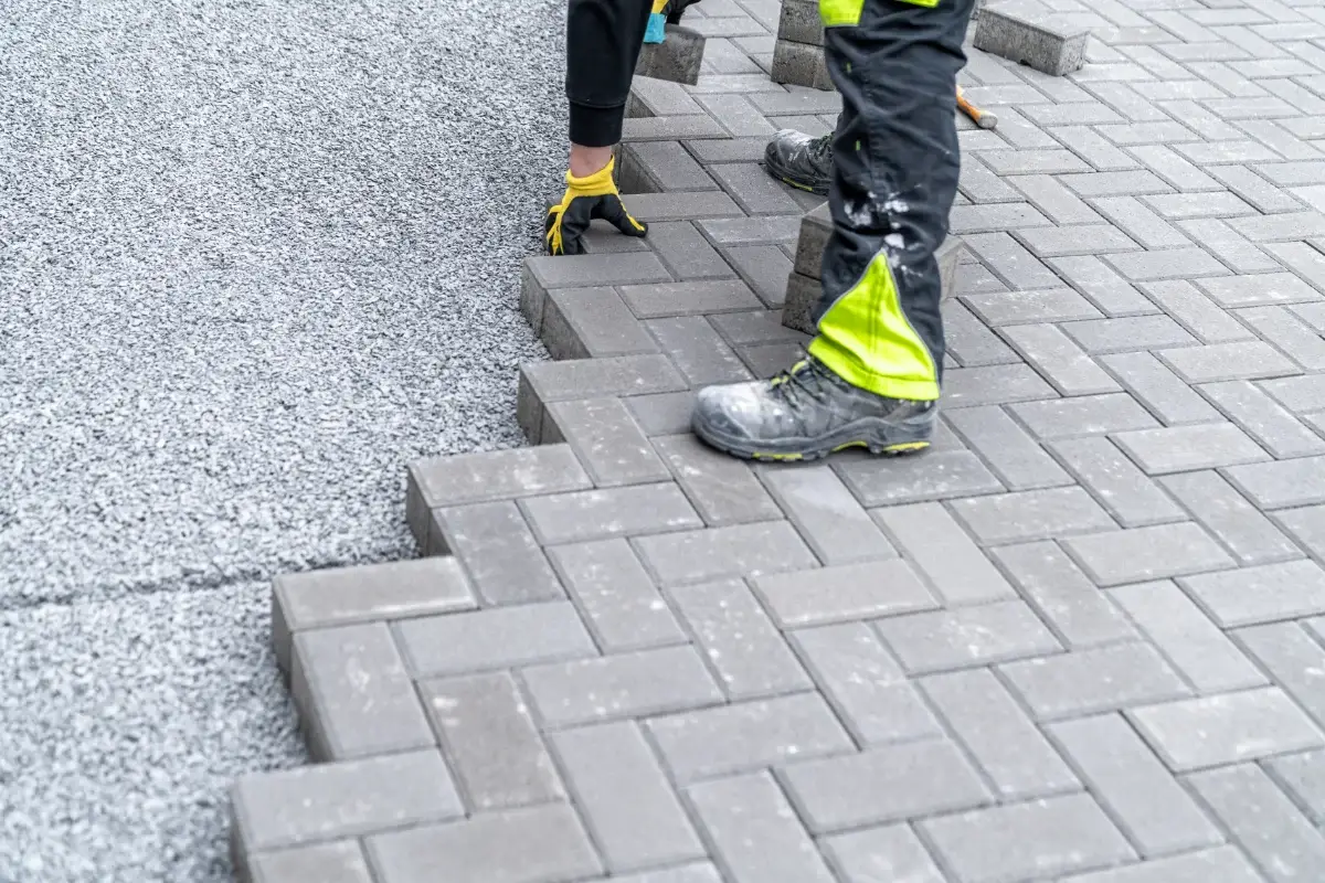 Block paving installation for residential driveway project